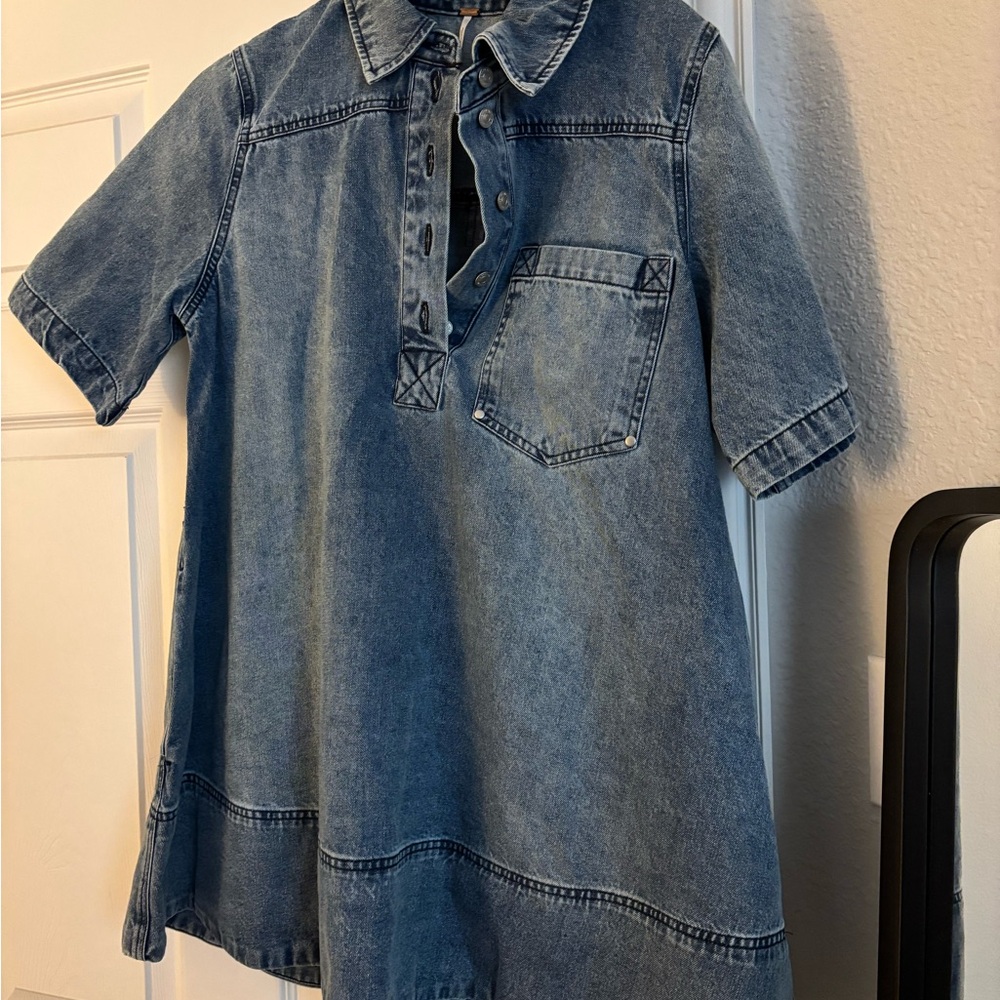 Free People Blue Denim Dress